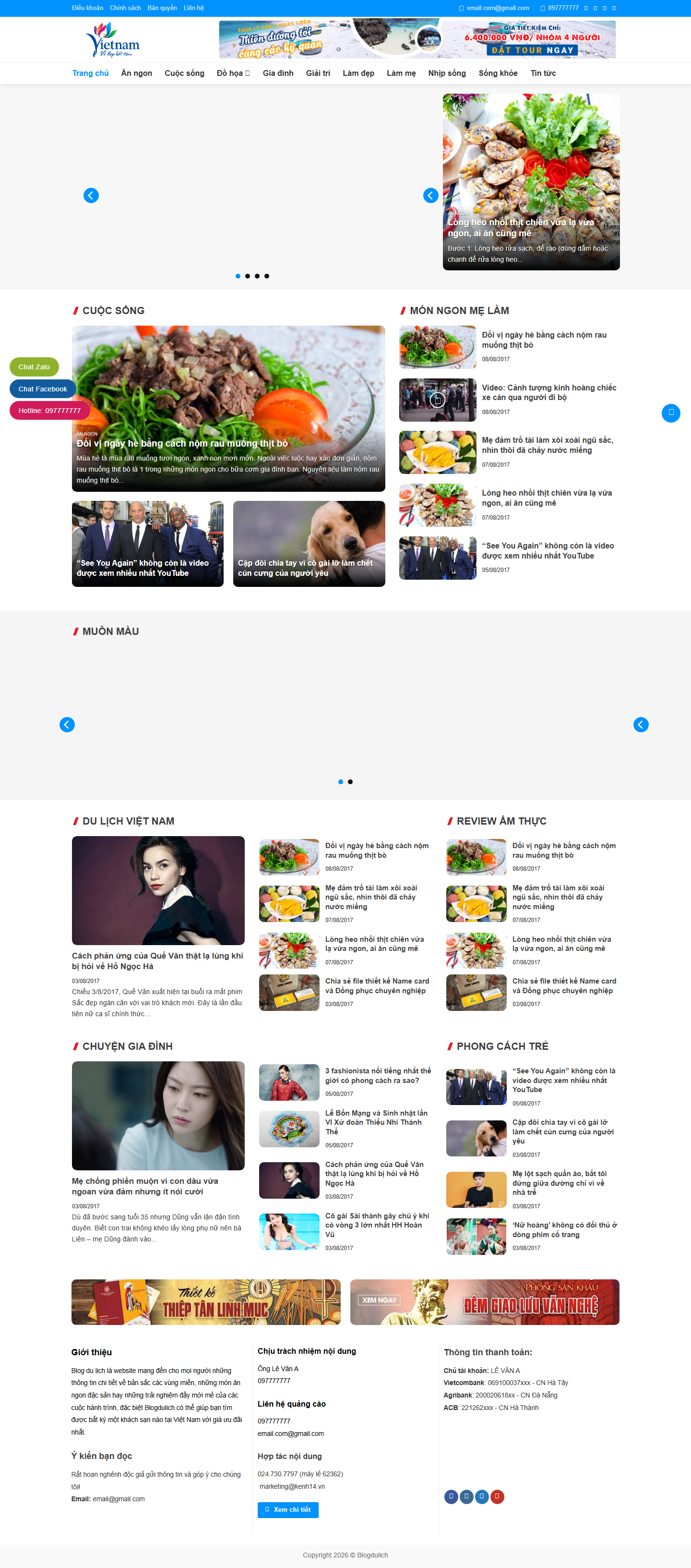 Mẫu Blogdulich